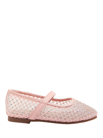 Angels by Accessorize Kids' Sparkle Mesh Ballet Flats, Pink, Pink