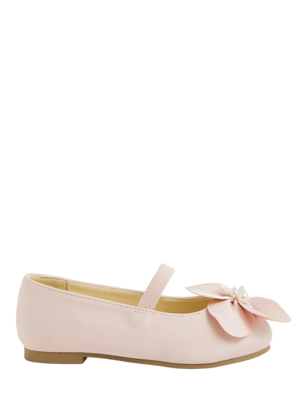 Angels by Accessorize Kids' Appliqué Flower Ballerina Pumps, Pink, Pink