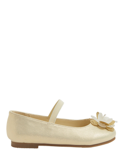 Angels by Accessorize Kids' Flower Ballet Flats, Gold, Gold