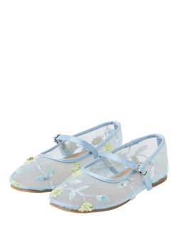 Angels by Accessorize Kids' Floral Mesh Ballet Flats - view 2, Blue