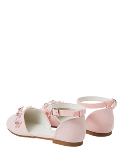 Angels by Accessorize Kids' Gem Flower Sandals, Pink - view 2, Pink