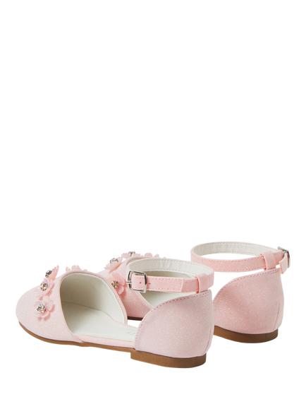 Angels by Accessorize Kids' Gem Flower Sandals, Pink - view 2, Pink