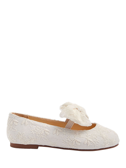 Angels by Accessorize Kids' Floral Lace Pump Shoes, Ivory, Ivory