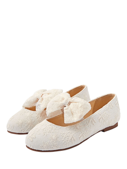 Angels by Accessorize Kids' Floral Lace Pump Shoes, Ivory - view 2, Ivory