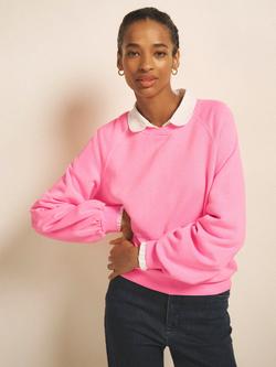 NRBY Sandi Garment Dyed Sweatshirt, Neon Pink