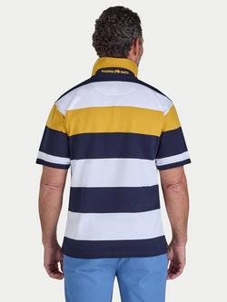 Raging Bull Cotton Regular Fit Chestband Stripe Polo Shirt, Navy/Multi - view 2, Navy/Multi