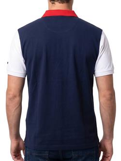 Raging Bull Colour Panel Cotton Polo Shirt, Multi - view 2, Multi