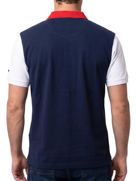 Raging Bull Colour Panel Cotton Polo Shirt, Multi - view 2, Multi