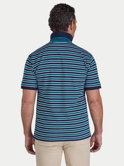 Raging Bull Triple Stripe Polo Shirt, Navy/Multi - view 2, Navy/Multi