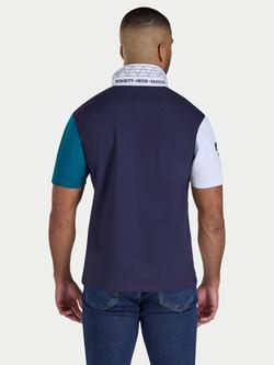 Raging Bull Cotton Cut & Sew Rugby Shirt, Teal/Multi - view 2, Teal/Multi