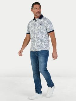 Raging Bull Cotton Regular Fit Short Sleeve Floral Polo Shirt, Off White/Multi - view 2, Off White/Multi