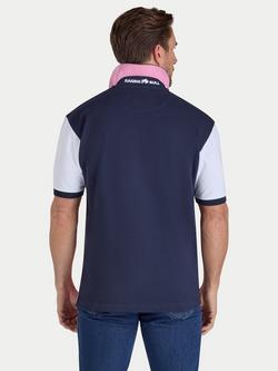 Raging Bull Cotton Regular Fit Short Sleeve Cut & Sew No.3 Polo Shirt, Pink/Multi - view 2, Pink/Multi