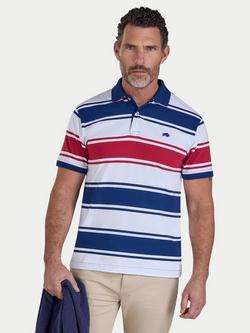 Raging Bull Wide Stripe Polo Shirt, Navy/Multi, Navy/Multi