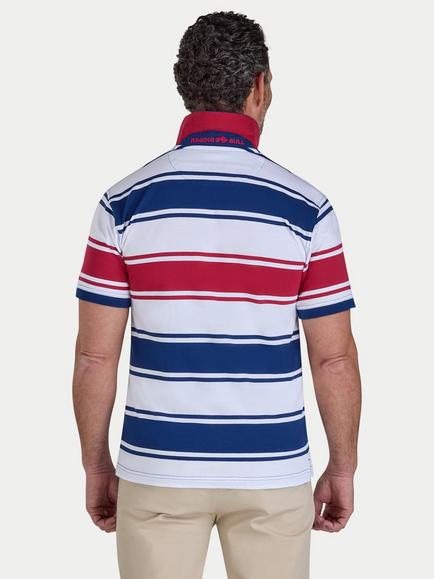 Raging Bull Wide Stripe Polo Shirt, Navy/Multi - view 2, Navy/Multi