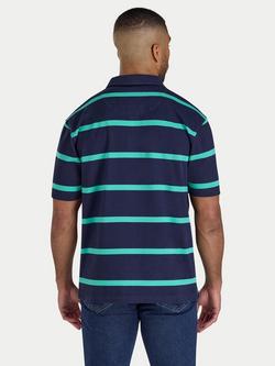 Raging Bull Thick Stripe Rugby Shirt, Navy/Multi - view 2, Navy/Multi