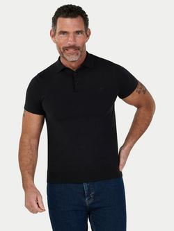 Raging Bull Cotton Short Sleeve Knitted Polo, Black, Black