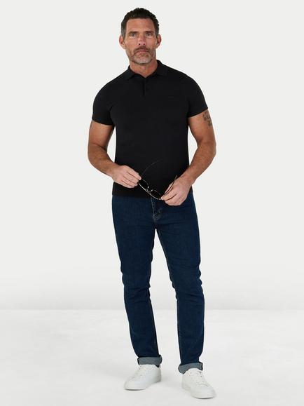 Raging Bull Cotton Short Sleeve Knitted Polo - view 2, Black