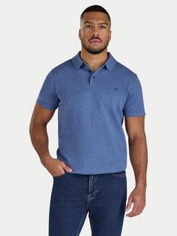 Raging Bull Cotton Regular Fit Short Sleeve Knitted Polo Shirt, Chambray, Chambray