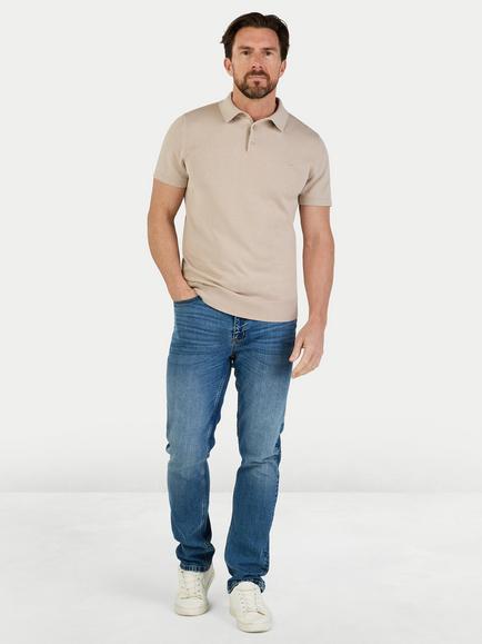 Raging Bull Cotton Short Sleeve Knitted Polo - view 2, Stone