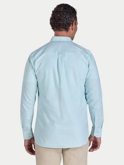 Raging Bull Cotton Regular Fit Stanford Stripe Oxford Shirt, Green/Multi - view 2, Green/Multi