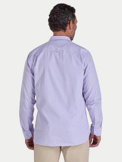 Raging Bull Cotton Regular Fit Stripe Shirt, Lilac/White - view 2, Lilac/White