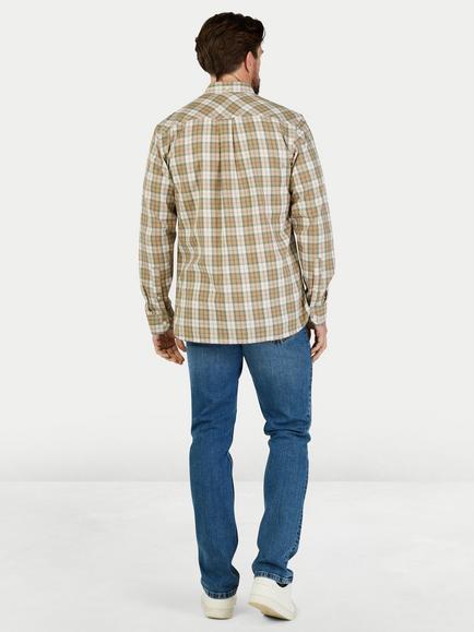 Raging Bull Cotton Regular Fit Suffolk Check Twill Shirt, Tan/Multi - view 2, Tan/Multi