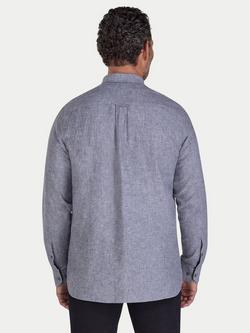 Raging Bull Linen Blend Regular Fit Shirt, Charcoal - view 2, Charcoal