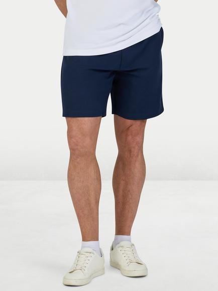 Raging Bull Linen Cotton Blend Stretch Waist Shorts, Navy