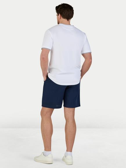 Raging Bull Linen Cotton Blend Stretch Waist Shorts - view 2, Navy