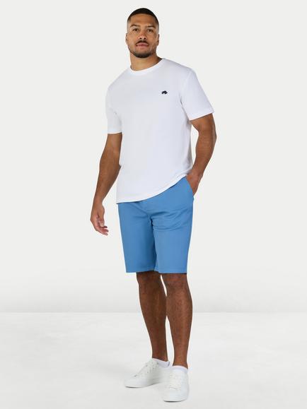 Raging Bull Cotton Blend Chino Shorts - view 2, Mid Blue