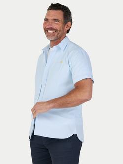 Raging Bull Cotton Regular Fit Orleans Seersucker Stripe Shirt, Sky Blue/Multi