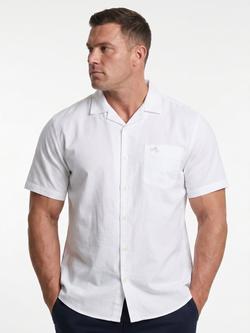 Raging Bull Button Short Sleeve Cotton Seersucker Shirt, White, White