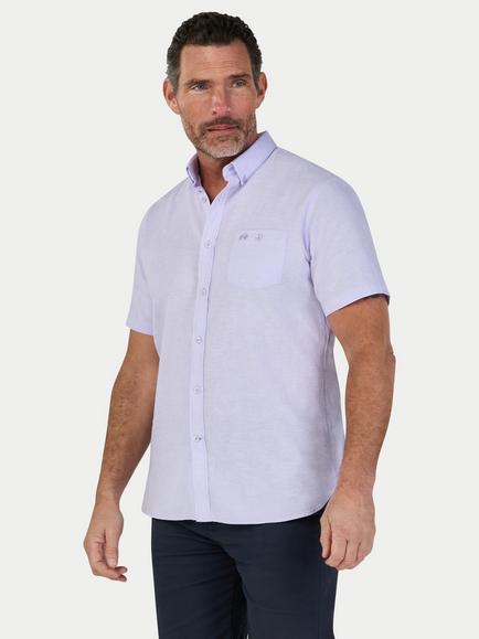 Raging Bull Linen Blend Classic Fit Shirt, Lilac