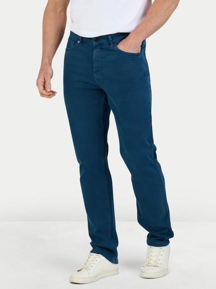 Raging Bull Coloured Denim Stretch Trouser, Mid Blue