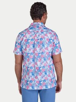 Raging Bull Linen Blend Regular Fit Maldives Floral Revere Collar Shirt, White/Multi - view 2, White/Multi