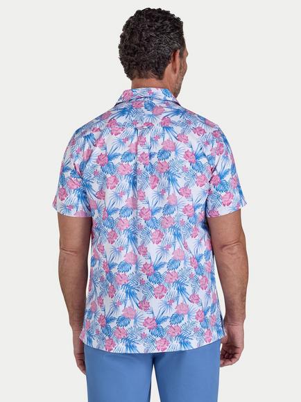 Raging Bull Linen Blend Regular Fit Maldives Floral Revere Collar Shirt, White/Multi - view 2, White/Multi