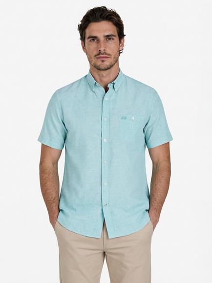 Raging Bull Classic Linen Short Sleeve Shirt, Apple Green