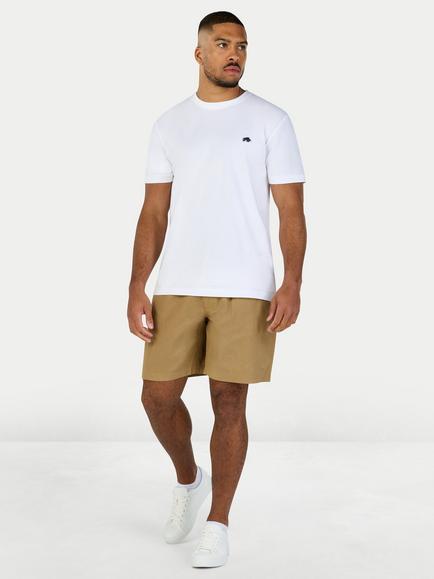 Raging Bull Linen Cotton Blend Stretch Waist Shorts, Sand