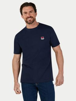 Raging Bull Cotton Regular Fit Short Sleeve Crest Logo T-Shirt, Navy