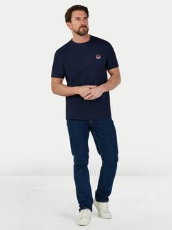 Raging Bull Cotton Regular Fit Short Sleeve Crest Logo T-Shirt - view 2, Navy