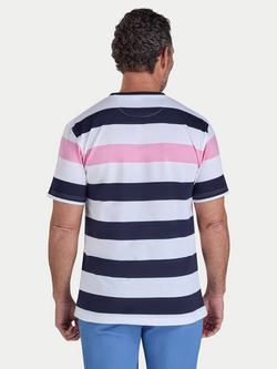 Raging Bull Cotton Regular Fit Short Sleeve Contrast Stripe T-Shirt, White/Multi - view 2, White/Multi