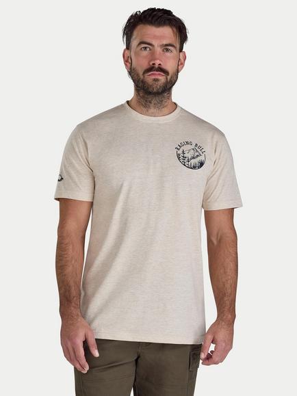 Raging Bull Cotton Regular Fit Back Graphic T-Shirt, Toast Marl, Toast Marl