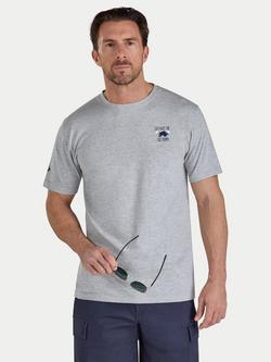 Raging Bull Cotton Blend Regular Fit Go Fast Graphic T-Shirt, Grey Marl, Grey Marl