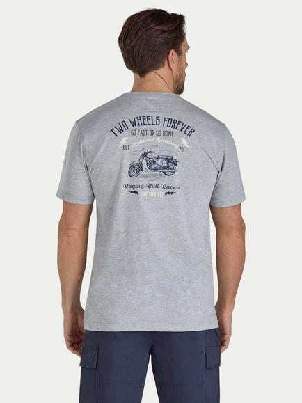 Raging Bull Cotton Blend Regular Fit Go Fast Graphic T-Shirt, Grey Marl - view 2, Grey Marl