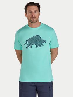 Raging Bull Cotton Regular Fit Short Sleeve Geo Bull T-Shirt, Mint, Mint