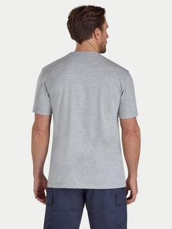 Raging Bull Cotton Regular Fit Embroidered Bull T-Shirt, Grey/Navy - view 2, Grey/Navy