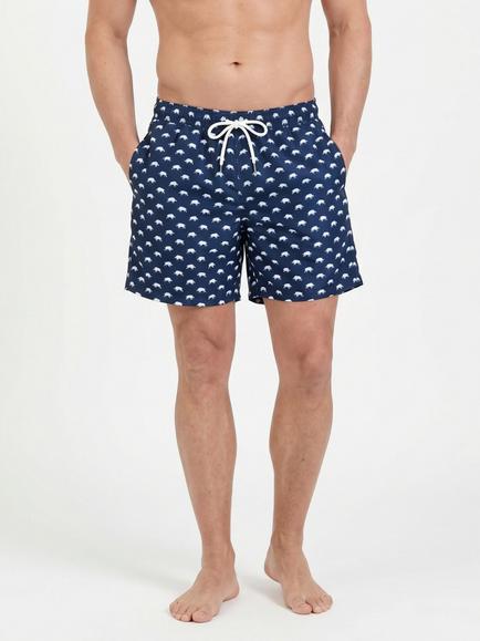 Raging Bull Printed Swim Shorts, Navy/White, Navy/White
