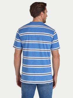 Raging Bull Regular Fit Yarn Dyed T-Shirt, Blue/Multi - view 2, Blue/Multi