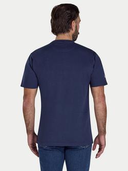 Raging Bull Cotton Blend Regular Fit Short Sleeve Embroidered Mountains T-Shirt, Navy/White - view 2, Navy/White