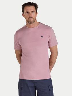 Raging Bull Cotton Regular Fit Short Sleeve Logo T-Shirt, Pink